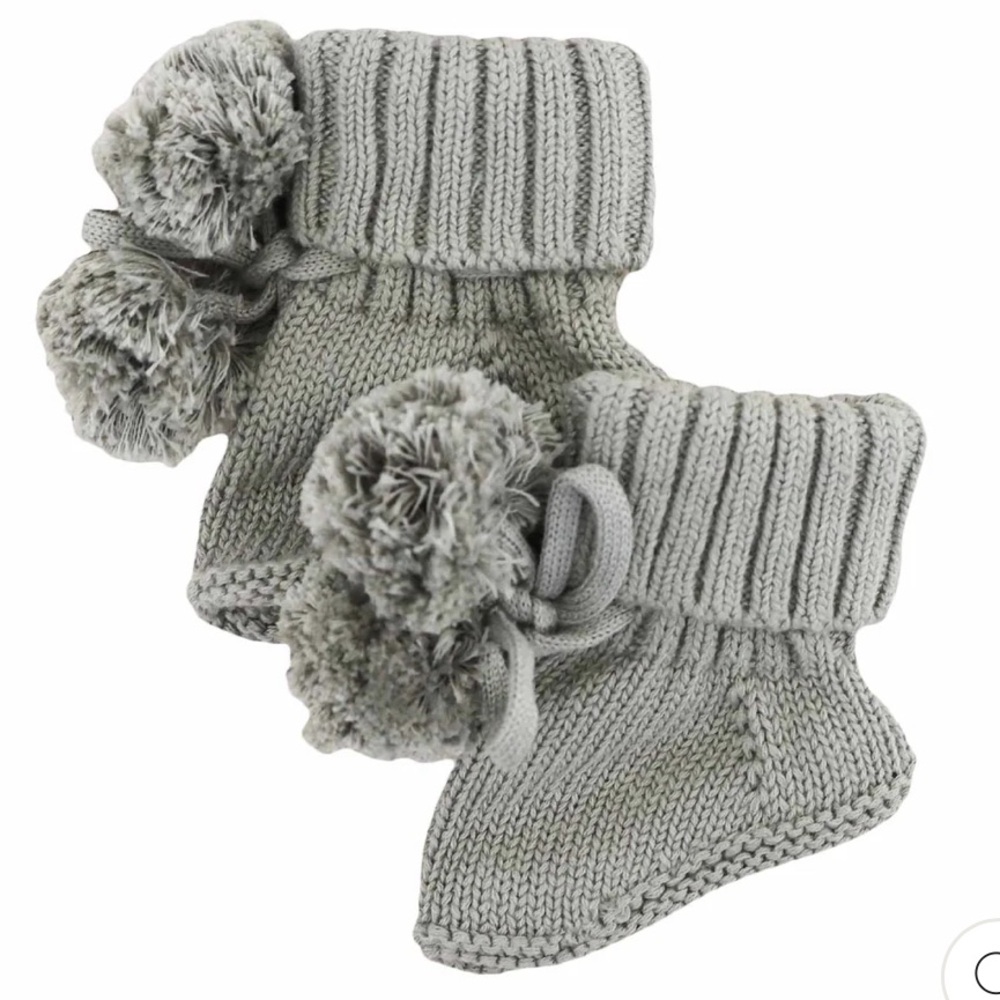 Caden Lane Knit Pom Pom Baby Booties